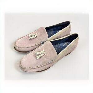 TED BAKER LONDON Dougge UK 8 EU 42 Pink Suede Leather Tassel Loafer Shoes EUC